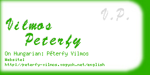 vilmos peterfy business card